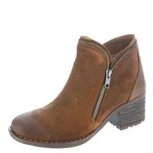 Born Womens Montoro II Bootie US 8.5 EU 39 Brown Suede Leather Zipper Detail NIB